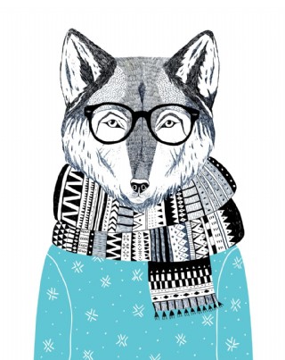 北欧小清新卡通彩色水彩画