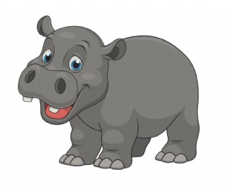 灰色卡通水牛eps