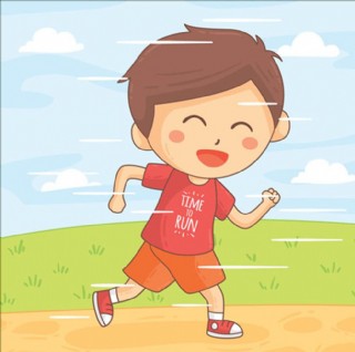 小朋友奔跑的图画图片