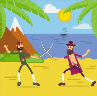 手绘海盗藏宝图背景图片-图行天下图库