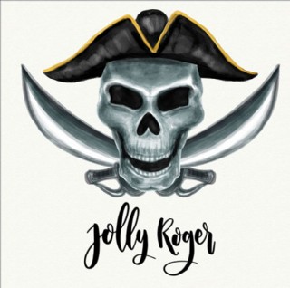 双刀骷髅海盗船长头骨