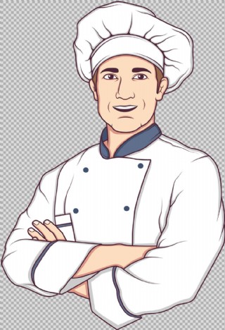 拿着一个托盘的厨师