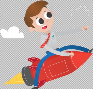 小精灵坐火箭图片