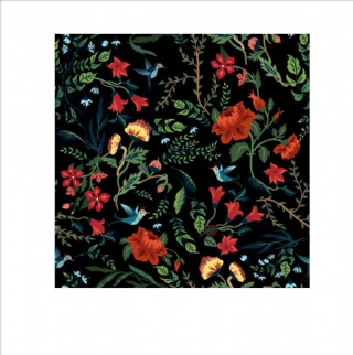 植物花鸟四方连续底纹