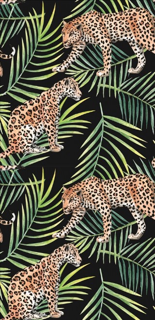 热带植物动物四方连续底纹