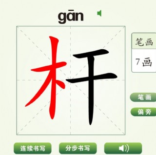 中国汉字杆字笔画教学动画视频