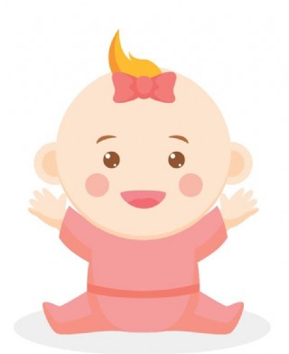 卡通鲜花婴儿淋浴卡