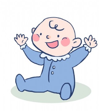 卡通鲜花婴儿淋浴卡