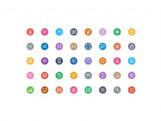 网页UI彩色扁平icon图标设计