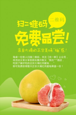 柚子免费品尝海报单张