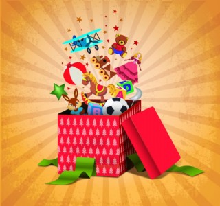 红色大礼包矢量背景素材